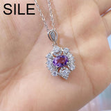 925 Silver Amethyst Necklace for Women