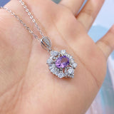 925 Silver Amethyst Necklace for Women