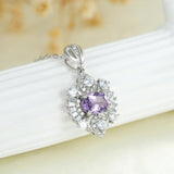 925 Silver Amethyst Necklace for Women
