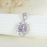 925 Silver Amethyst Necklace for Women
