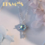 S925 Silver Aurora Crystal Pendant Necklace for Women