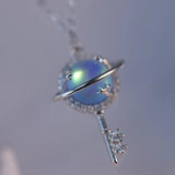 S925 Silver Aurora Crystal Pendant Necklace for Women