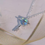 S925 Silver Aurora Crystal Pendant Necklace for Women