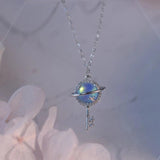 S925 Silver Aurora Crystal Pendant Necklace for Women