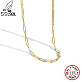 S'STEEL Chain Necklace Sterling Silver 925 Minimalist Short Chokers Women