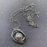 Elegant 925 Silver Pearl Pendant Necklace