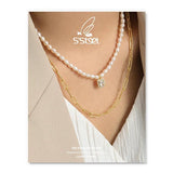 S'STEEL Freshwater Pearl Zircon Pendant Necklace 925 Sterling Silver Jewelry