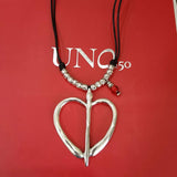 925 Silver Love Fork Rope Chain Pearl Necklace