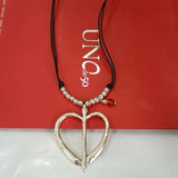 925 Silver Love Fork Rope Chain Pearl Necklace