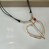 925 Silver Love Fork Rope Chain Pearl Necklace