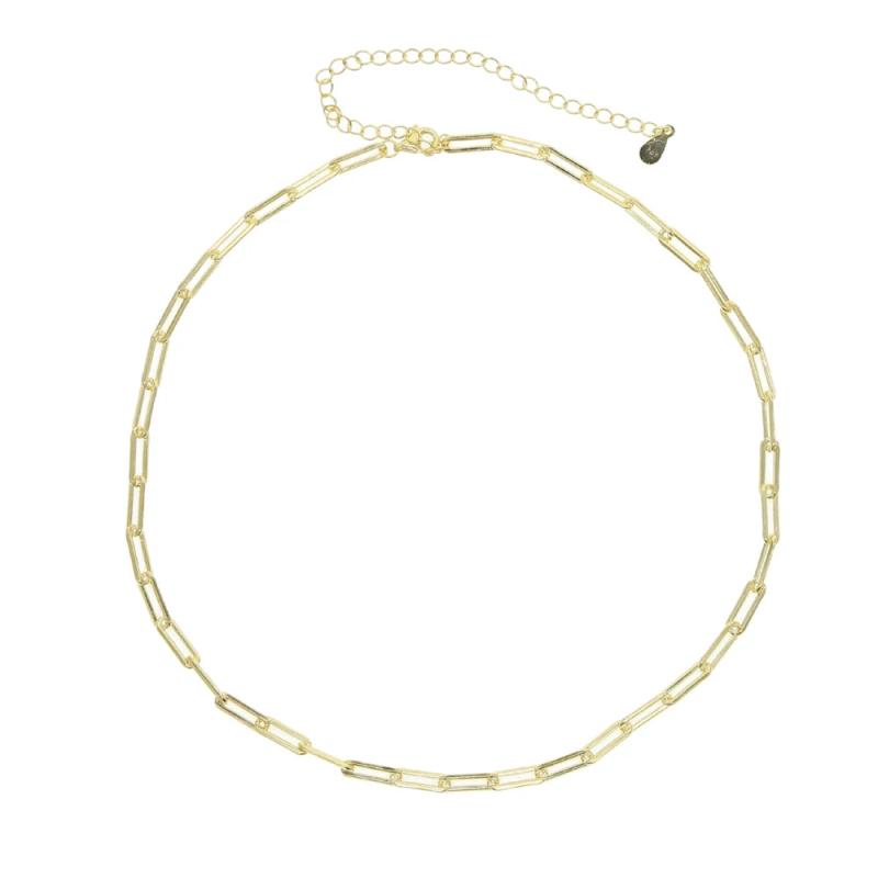 925 Silver Open Link Chain Choker Necklace