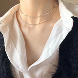 925 Silver Open Link Chain Choker Necklace
