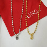 925 Silver Beads Chain Necklace 14K