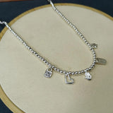 925 Silver Sweet Four Pendants Necklace Holiday Jewelry Gift