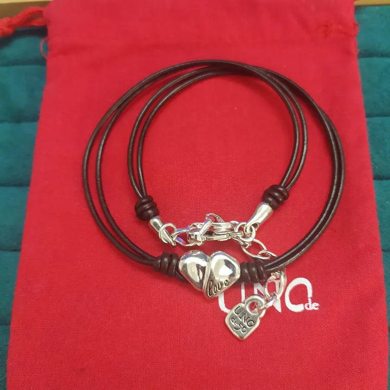 Plated 925 Silver Rope Heart Necklace Gift