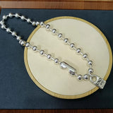 Electroplating 925 Silver Beads Chain Lock Necklace 14K Jewelry
