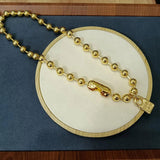 Electroplating 925 Silver Beads Chain Lock Necklace 14K Jewelry