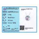Austrian Crystal Butterfly Circle Pendant Necklace