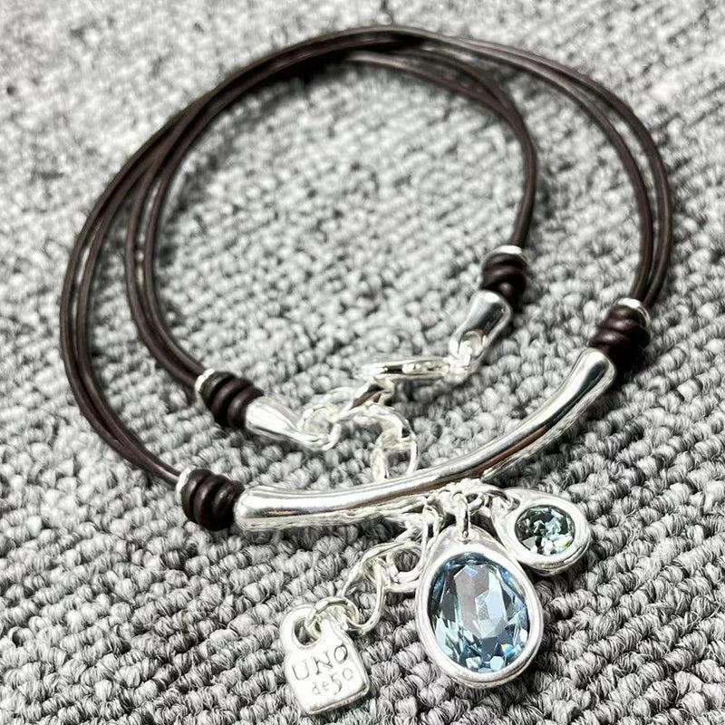UNOde50 Silver Rope Necklace Crystal Jewelry Gift