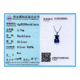 Austria Star Cube Pendant Necklace Real S925 Silver Chain Collar
