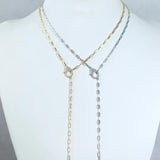 925 Silver Lariat Y Necklace Lobster Charm Chain