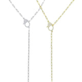 925 Silver Lariat Y Necklace Lobster Charm Chain