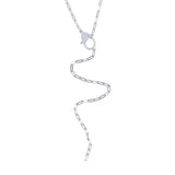 925 Silver Lariat Y Necklace Lobster Charm Chain