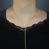 925 Silver Lariat Y Necklace Lobster Charm Chain