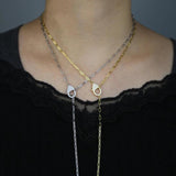 925 Silver Lariat Y Necklace Lobster Charm Chain