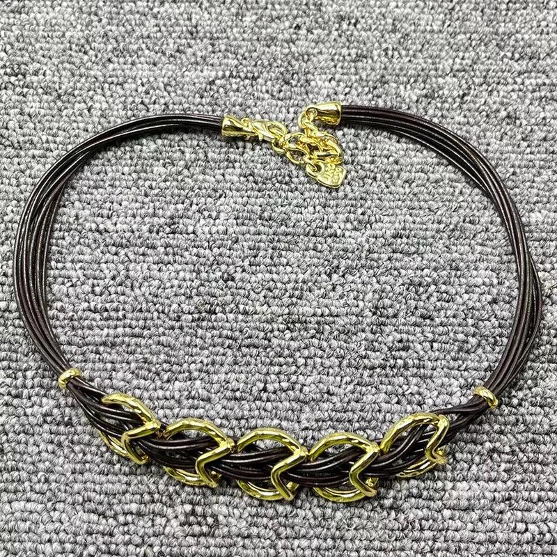 UNOde50 Electroplated 925 14K Silver Charm Rope Necklace