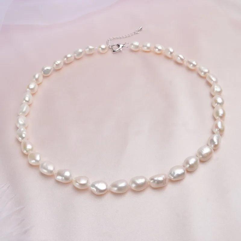 Gray Baroque Pearl Necklace 9-10mm Freshwater Jewelry