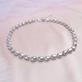 Gray Baroque Pearl Necklace 9-10mm Freshwater Jewelry