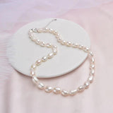 Gray Baroque Pearl Necklace 9-10mm Freshwater Jewelry