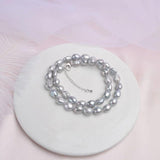 Gray Baroque Pearl Necklace 9-10mm Freshwater Jewelry