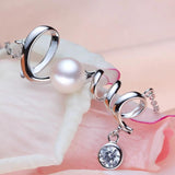 ASHIQ Natural Freshwater Pearl Necklace, 925 Sterling Silver Jewelry