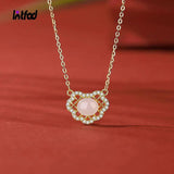 925 Silver Hetian Jade Pendant Chinese Style Necklace