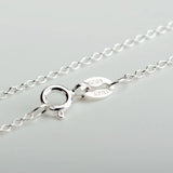 925 Sterling Silver Barbell Pendant Necklace 18''