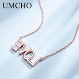 Rainbow LOVE Chain 925 Silver Necklace Anniversary Gift