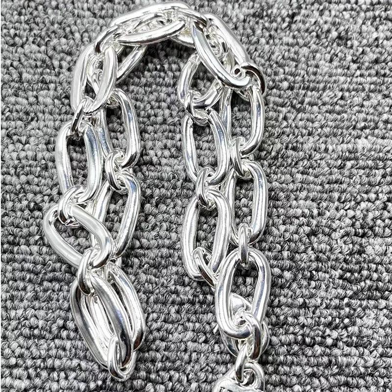 High Electroplated 925 Silver Chain Necklace Holiday Gift
