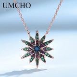 Colorful Star Necklace 925 Sterling Silver Charm Statement Necklace