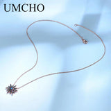 Colorful Star Necklace 925 Sterling Silver Charm Statement Necklace