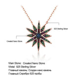 Colorful Star Necklace 925 Sterling Silver Charm Statement Necklace