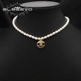 Shining Bee Pendant Pearl Necklace Minimalism Women Jewelry GN0423