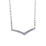 925 Silver V Necklace Pendant Charm Collar Chain
