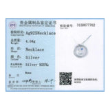 Circles Cube Crystals Pendants Necklaces Real 925 Sterling Silver Jewelry Women