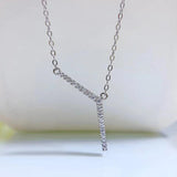 925 Silver Diamond Geometric Necklace Pendant Wind Collar Chain