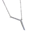 925 Silver Diamond Geometric Necklace Pendant Wind Collar Chain