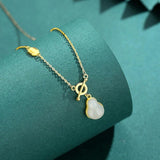 Vintage Chinese Style Jade Pendant Necklace - Sterling Silver