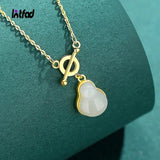 Vintage Chinese Style Jade Pendant Necklace - Sterling Silver