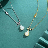 Vintage Chinese Style Jade Pendant Necklace - Sterling Silver